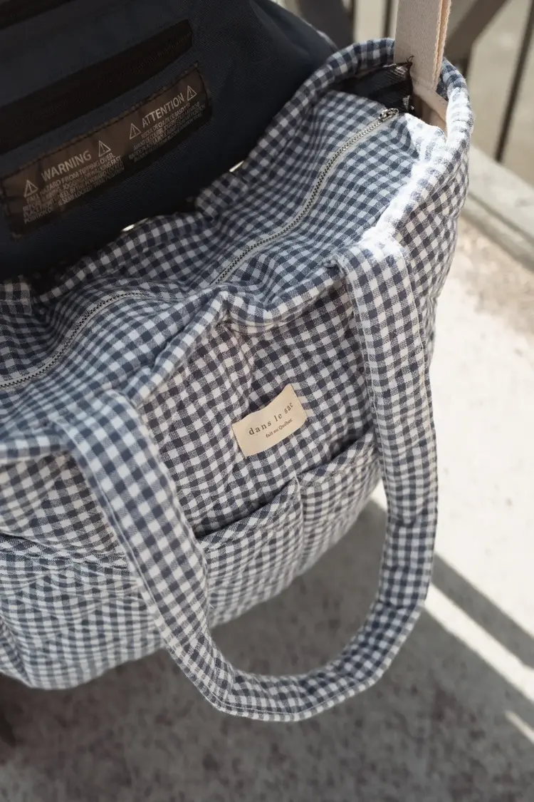 Dans le sac Sac à couches en coton biologique - Vichy - Marine