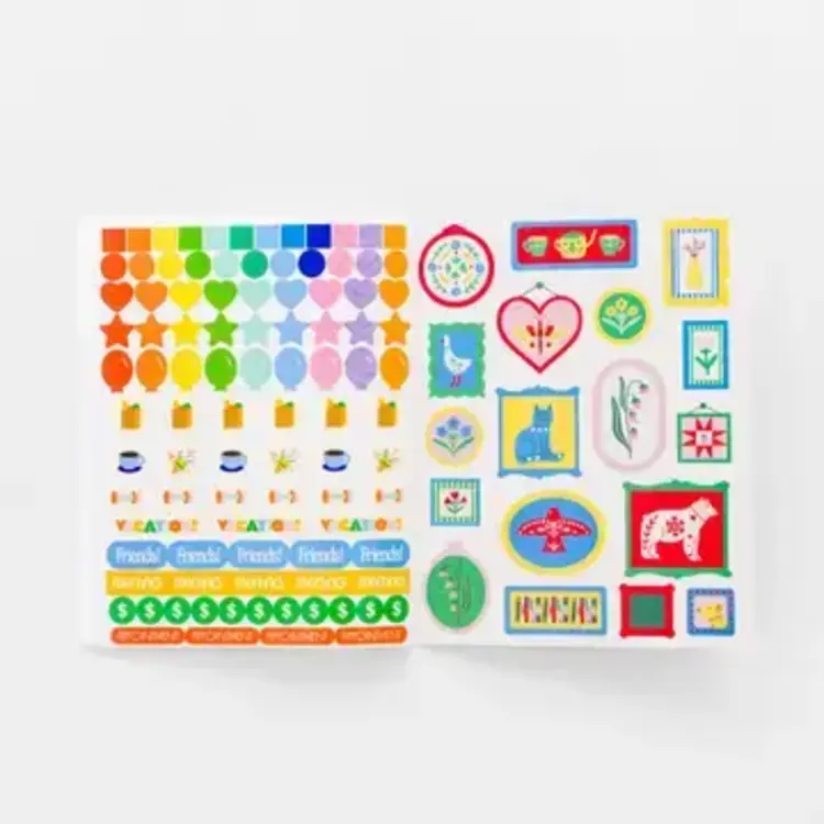 Ban.do Agenda mensuel 2027 - 12 mois - motif floral scandinave rouge