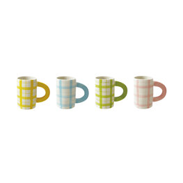 Creative Coop Tasse motif à carreaux - Rose