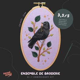 Brodé Serré Kit de broderie D.I.Y - Corneille