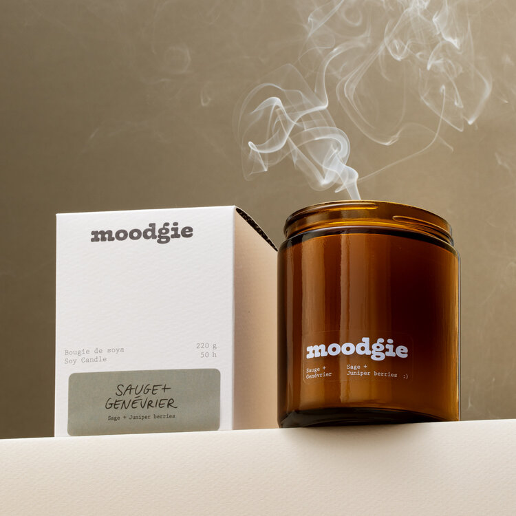 moodgie Bougie - Sauge + Baies de genièvre