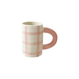 Creative Coop Tasse motif à carreaux - Rose