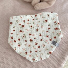 Baluchon Mini bavoir en coton pointelle à fleurs