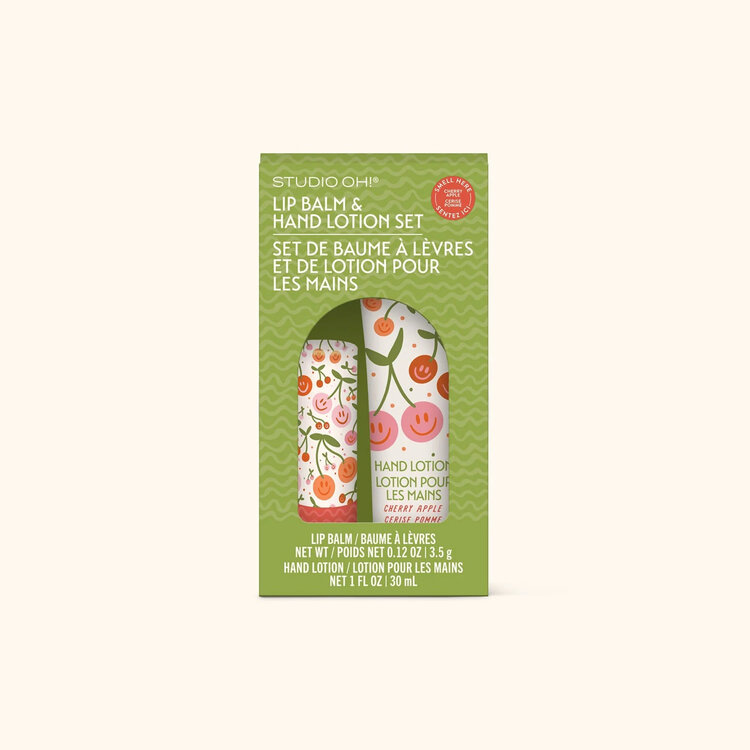 Studio Oh! Ensemble Baume à lèvres et lotion - Cerise Pomme