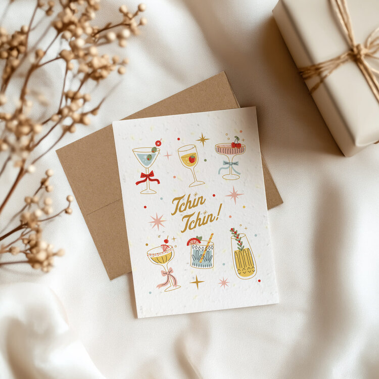 Mimosa Design Carte de souhaits - Ensemencée  - Tchin Tchin