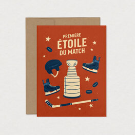 Mimosa Design Carte de souhaits - Première étoile du match