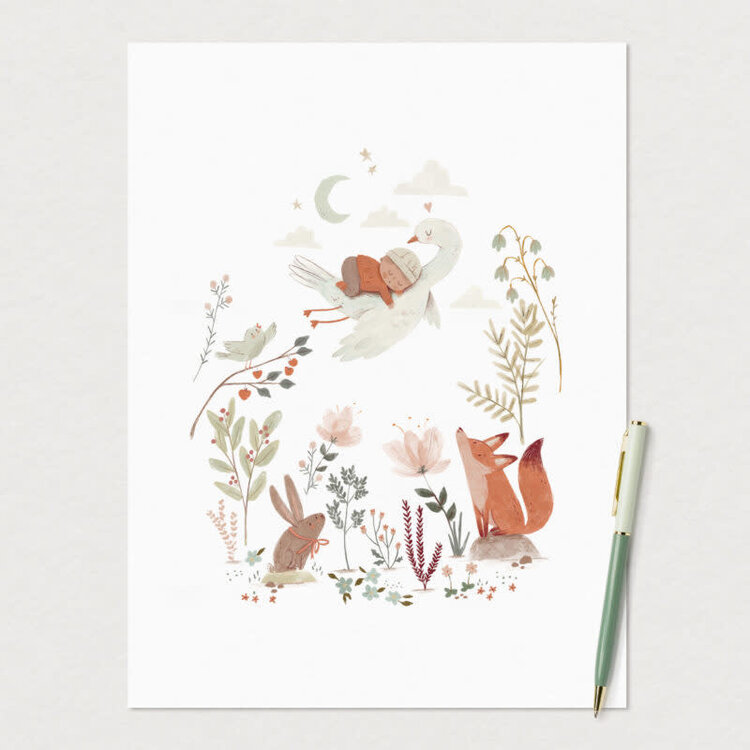 Mimosa Design Grande carte 4-en-1 pour shower de bébé - Tendresse
