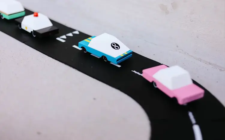 Moulin Roty Voiture de course bleue