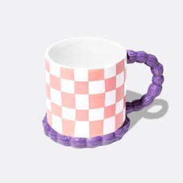 DOIY Tasse - Rose à carreaux avec chantilly mauve