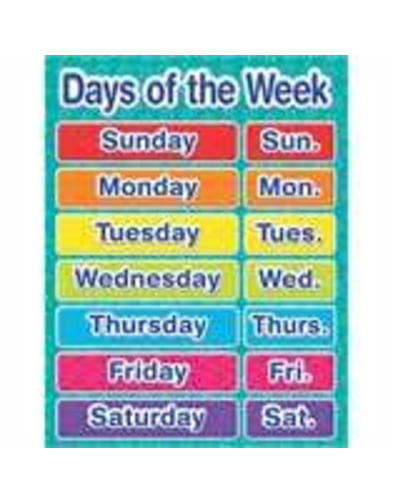Color My World Basic Learning - Days of the Week - Tools 4 Teaching