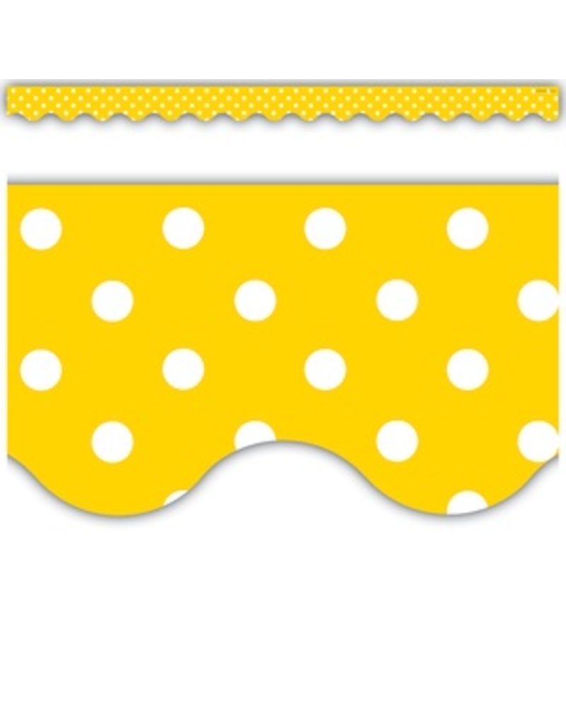 Scalloped Border Trim:  Yellow Polka Dots
