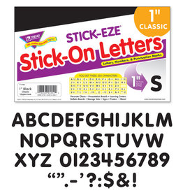 Black Stick-Eze Stick-On Classic Letters 1"