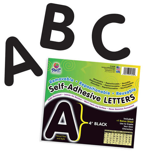 Black 4" SelfAdhesive Letters Tools 4 Teaching