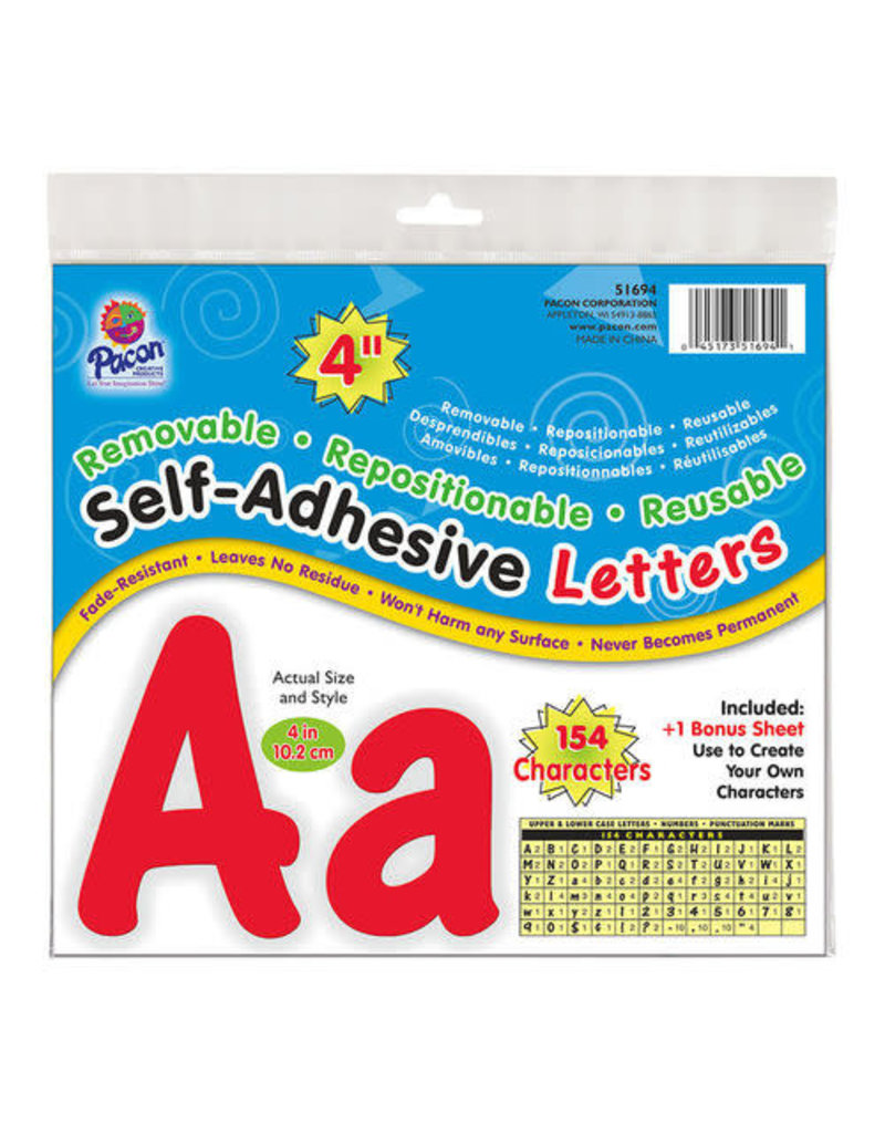 Pacon® Self-Adhesive Letters 4"   Red, Cheery Font   154 Characters