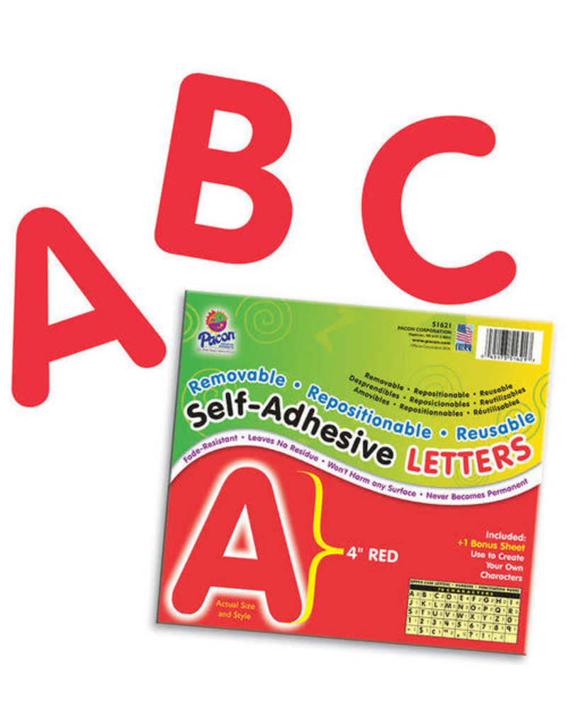 Pacon® Self-Adhesive Letters 4"   Red, Puffy Font   78 Characters