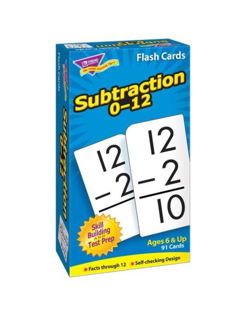 Subtraction 0-12 Flashcards