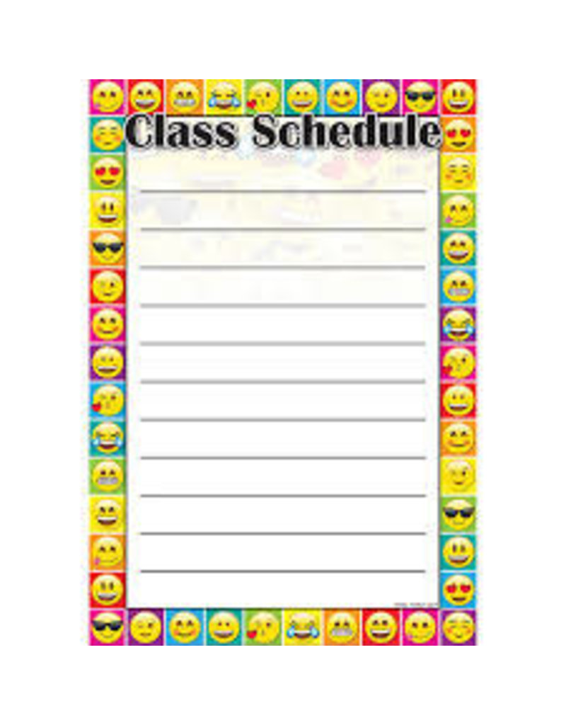 *Emoji Class Schedule Poly Chart 13 x 19