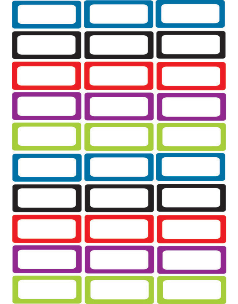 Solid Colors Asst Small Nameplates Magnetic 30 pcs