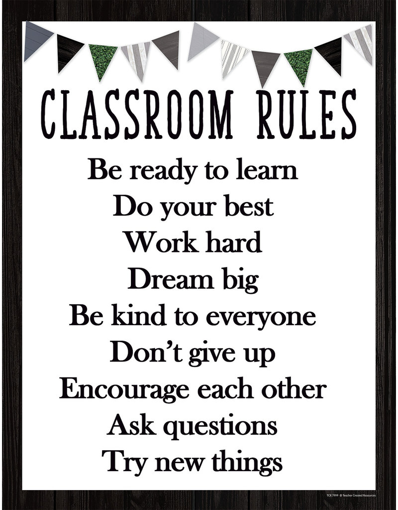 Modern Farmhouse Classroom Rules Chart