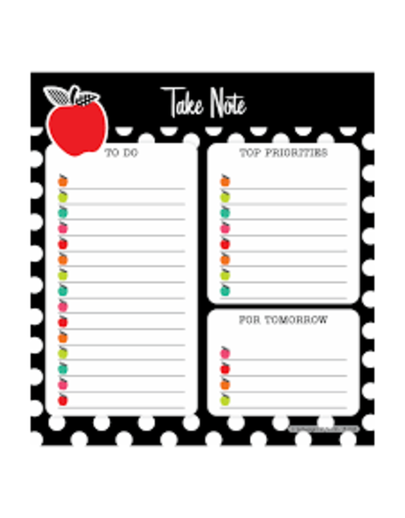 *Black, White & Stylish Brights Note Pad