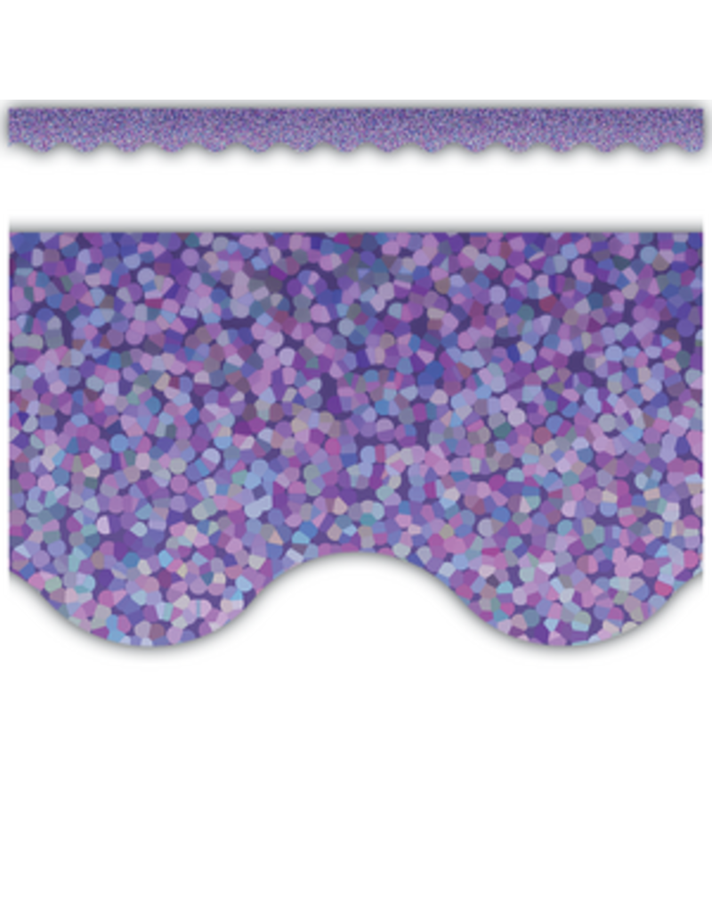 Scalloped Border Trim:  Purple Sparkle
