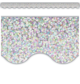 Scalloped Border Trim:  Silver Sparkle