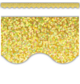 Scalloped Border Trim:  Yellow Sparkle