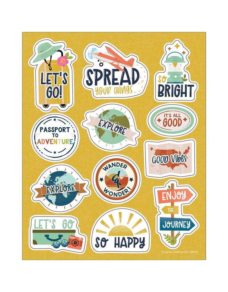 Let's Explore Think Positive Motivational Stickers