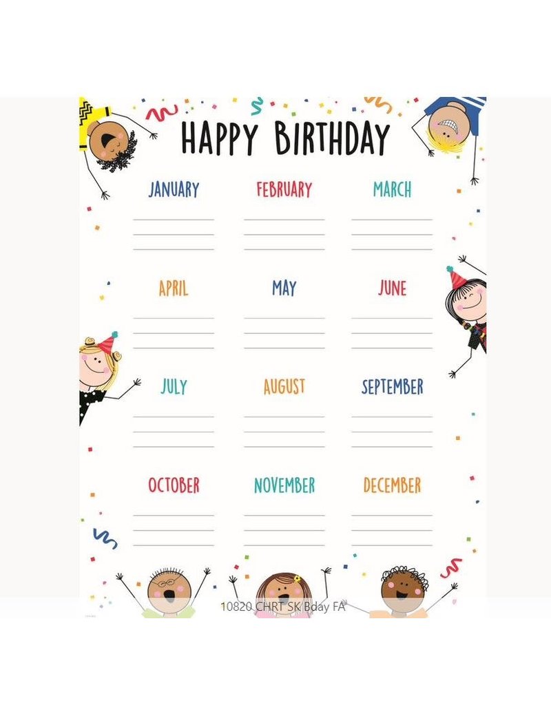 Stick Kids Happy Birthday Chart