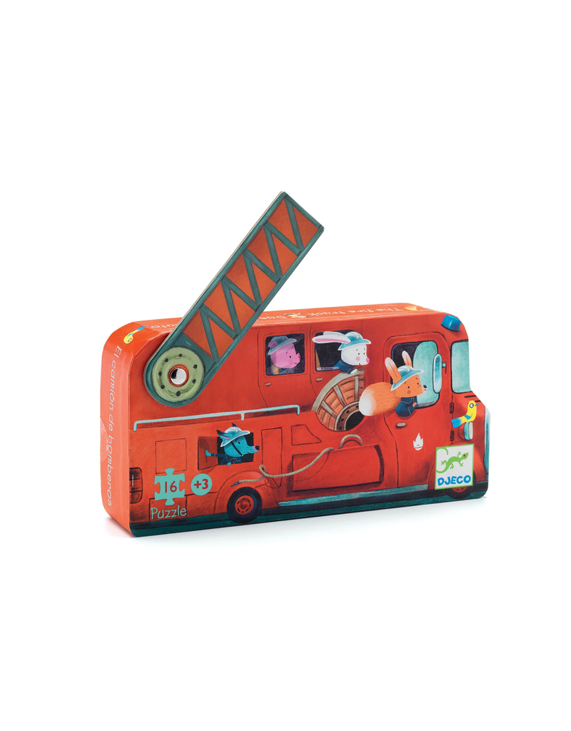 Fire Truck 16pc Silhouette Mini Jigsaw Puzzle