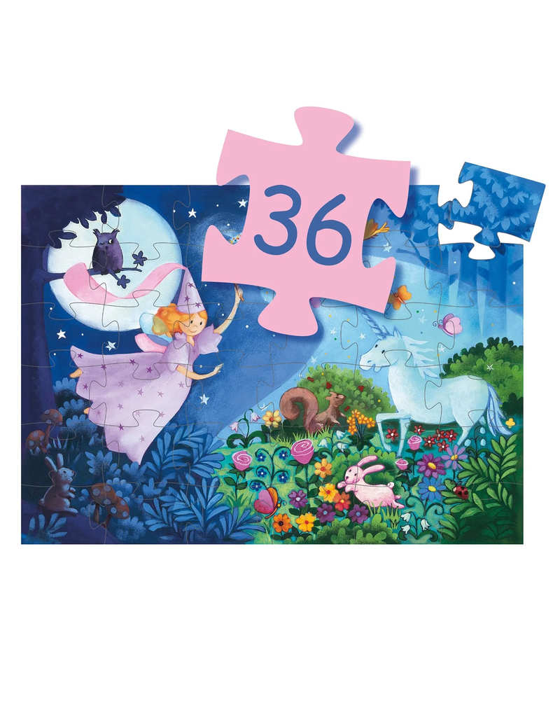 The Fairy & the Unicorn 36pc Silhouette Jigsaw Puzzle