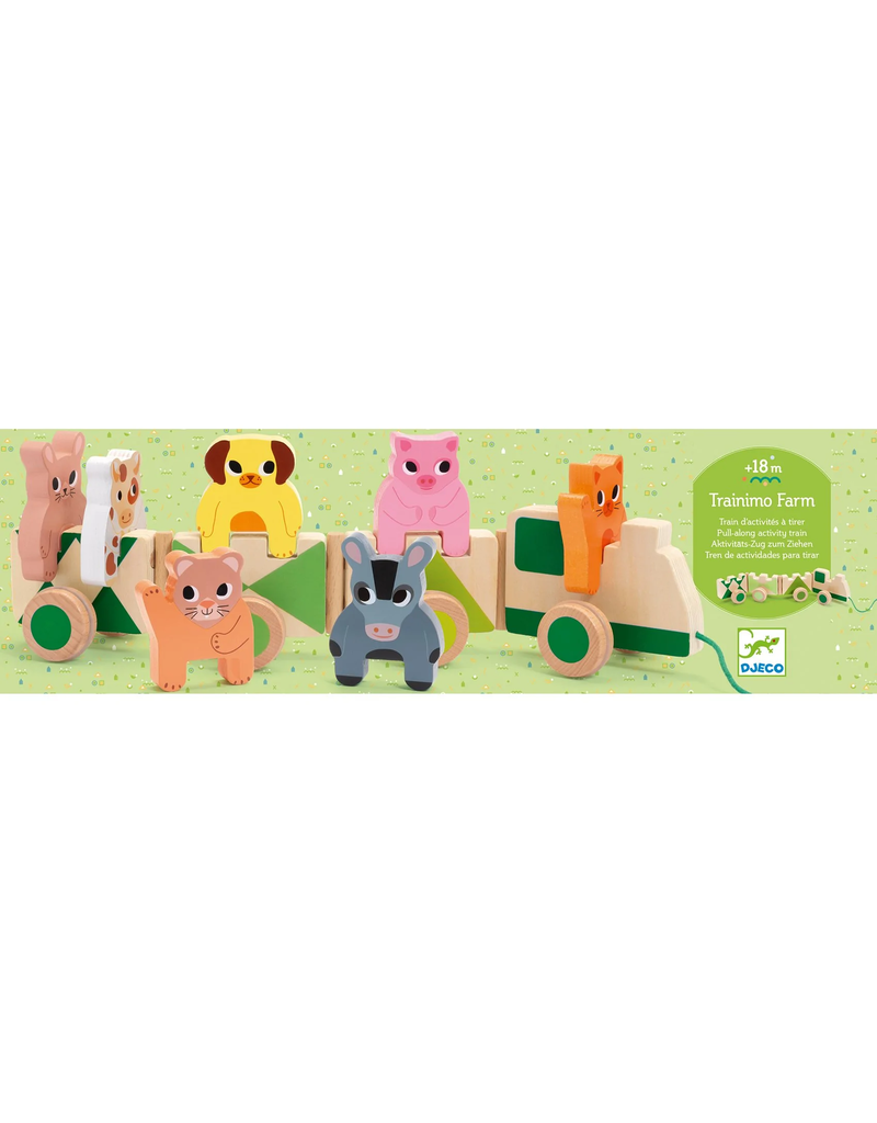 Trainimo Farm Wooden PullAlong Activity Toy Tools 4 Teaching