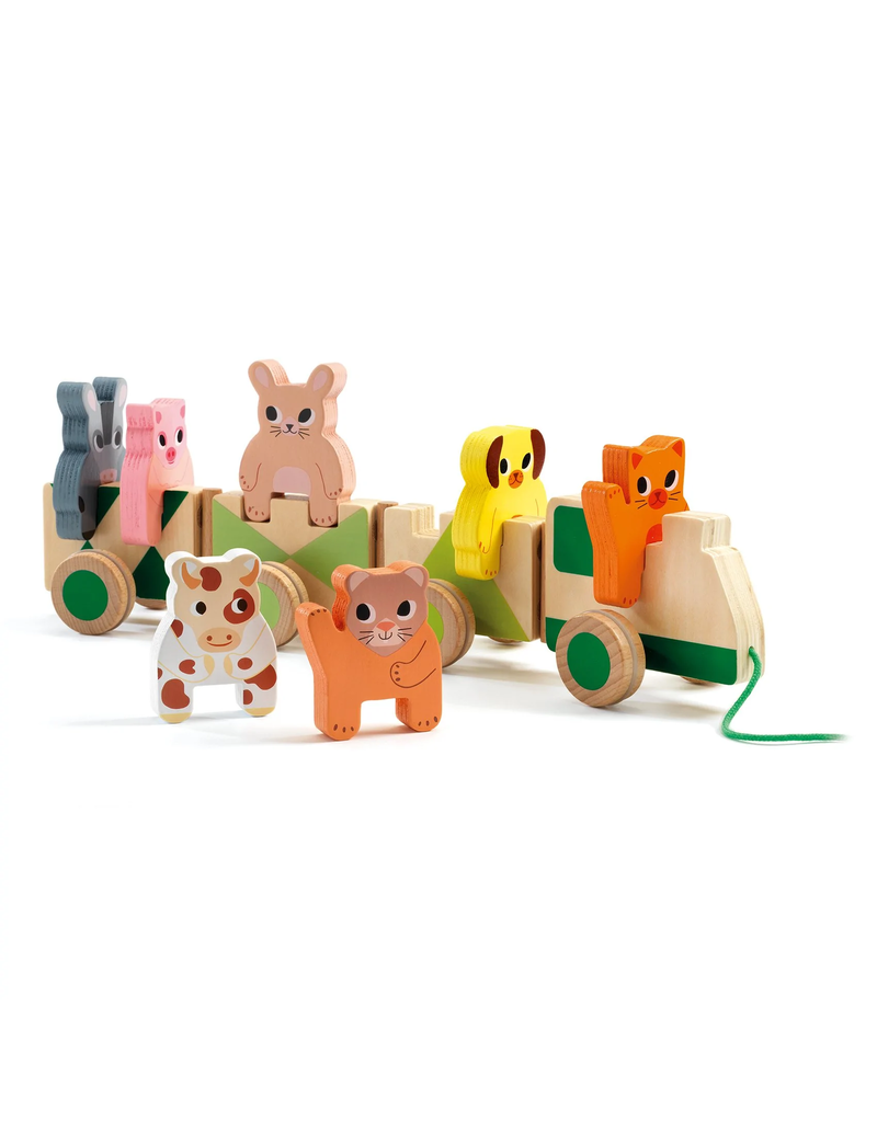 Trainimo Farm Wooden Pull-Along Activity Toy