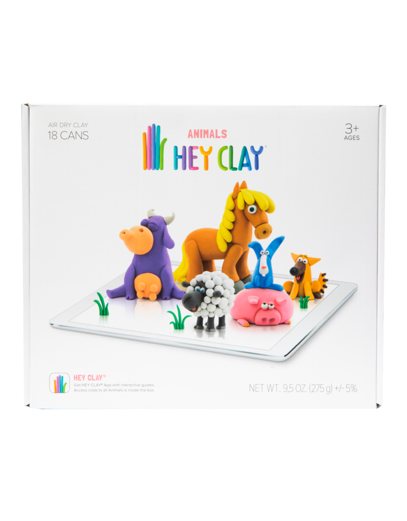  HEY CLAY Monsters - Colorful Kids Modeling Air-Dry Clay, 18  Cans with Fun Interactive App : Toys & Games