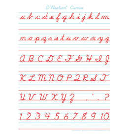 D'Nealian Cursive Handwriting, Space Savers, PosterMat Pals®, 13" X 9.5" Smart Poly®, Single Sided