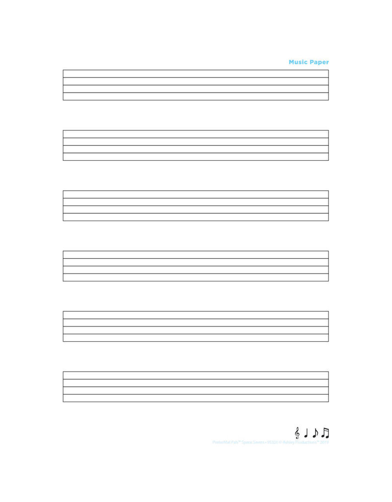 Music Staves, Space Savers, PosterMat Pals®, 13" X 9.5" Smart Poly®, Single Sided