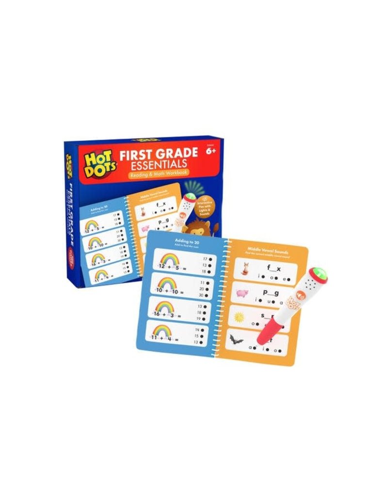 Hot Dots® First Grade Essentials Reading & Math Workbook