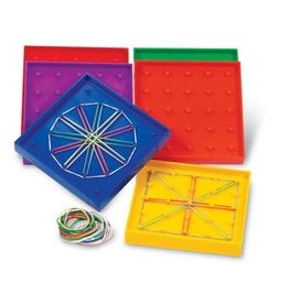 5" Assorted Geoboards, 5 x 5 Pin (Set of 6)