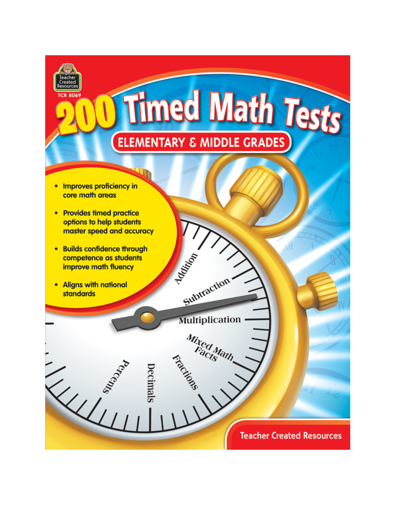 200 Timed Math Tests: Elementary & Middle Grades