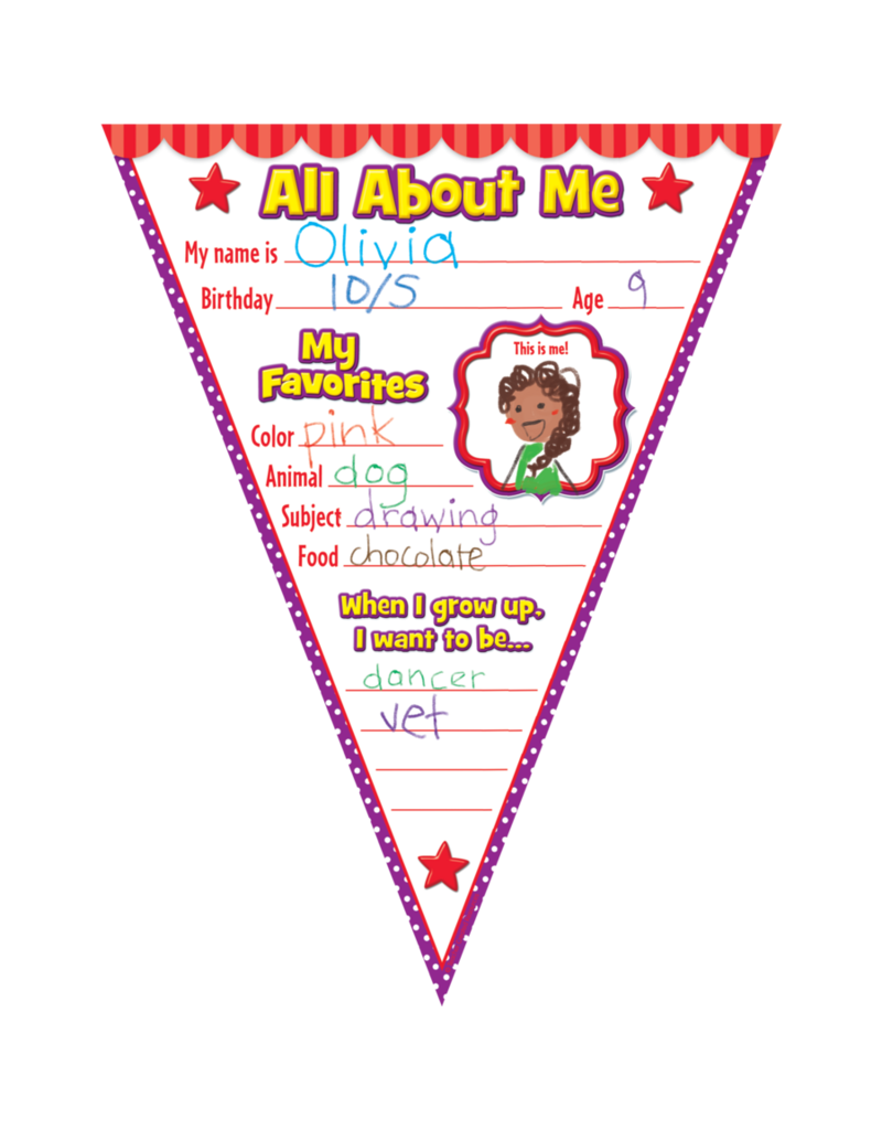 All About Me Pennants Bulletin Board Tools 4 Teaching