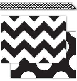 Black & White Chevron Double-Sided Border