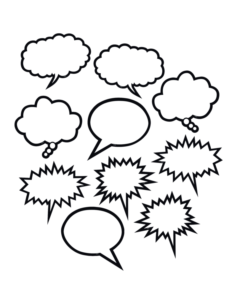 Black & White Speech/Thought Bubbles Accents