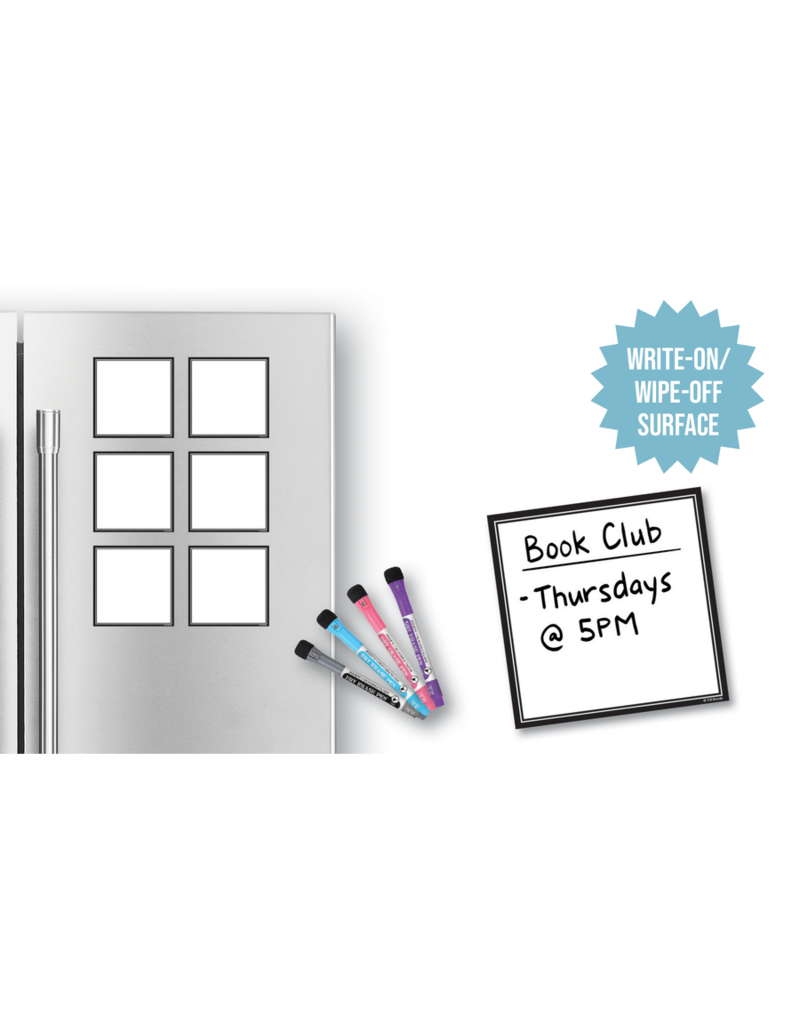 Black & White Dry-Erase Magnetic Square Notes