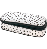 Pencil Case: Black Painted Dots on White