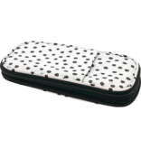 Pencil Case: Black Painted Dots on White