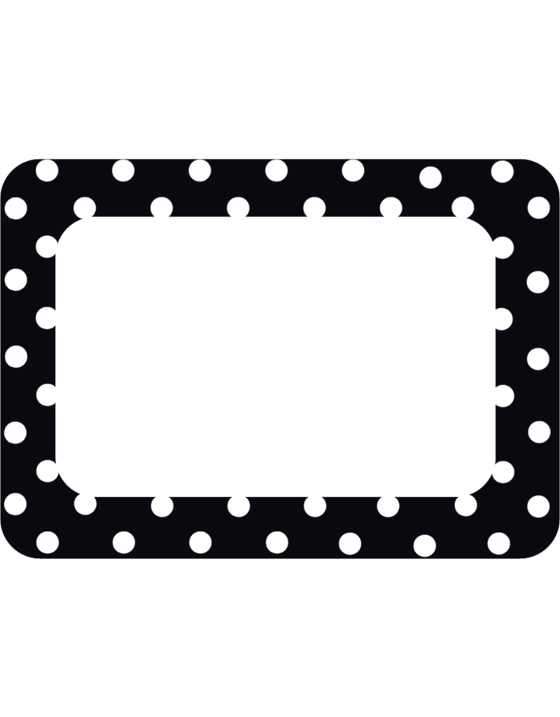 Black Polka Dot 2 Name Tags/Labels