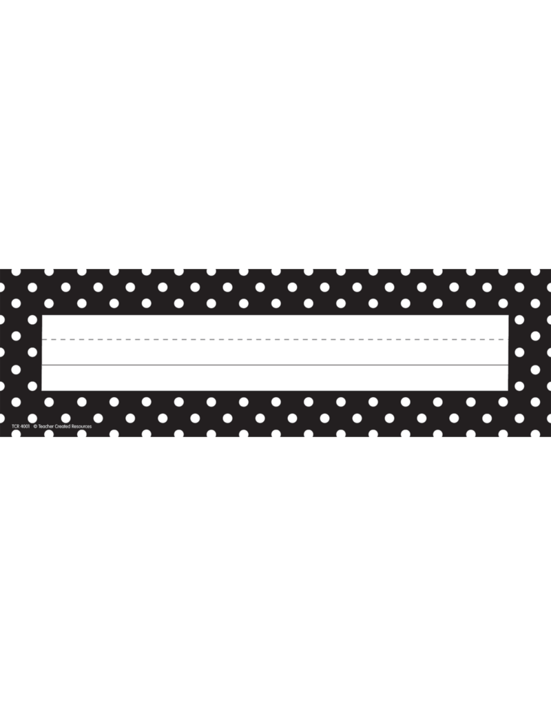 Black Polka Dots Flat Name Plates