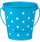 Bucket:  Aqua Polka Dots