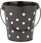 Bucket:  Black Polka Dots