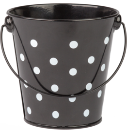 Bucket:  Black Polka Dots